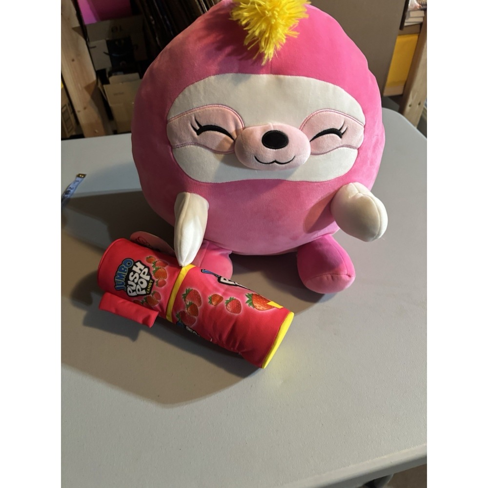 Zuru Snackles SUSIE The Sloth Push Pop 14" Jumbo Plush Super Soft‎